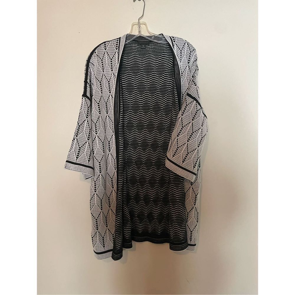 Carlisle Collection Sweaters Black And White Geometric Pattern M/L